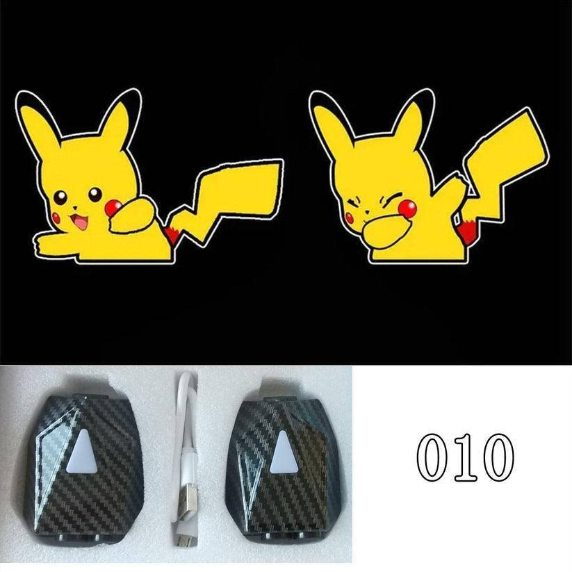 Car Welcome Light Cute Character Dynamic Projection Lamp Car Supplies 2 Pieces