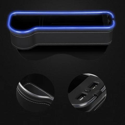 Car storage box, car seat gap storage box, USB colorful atmosphere light