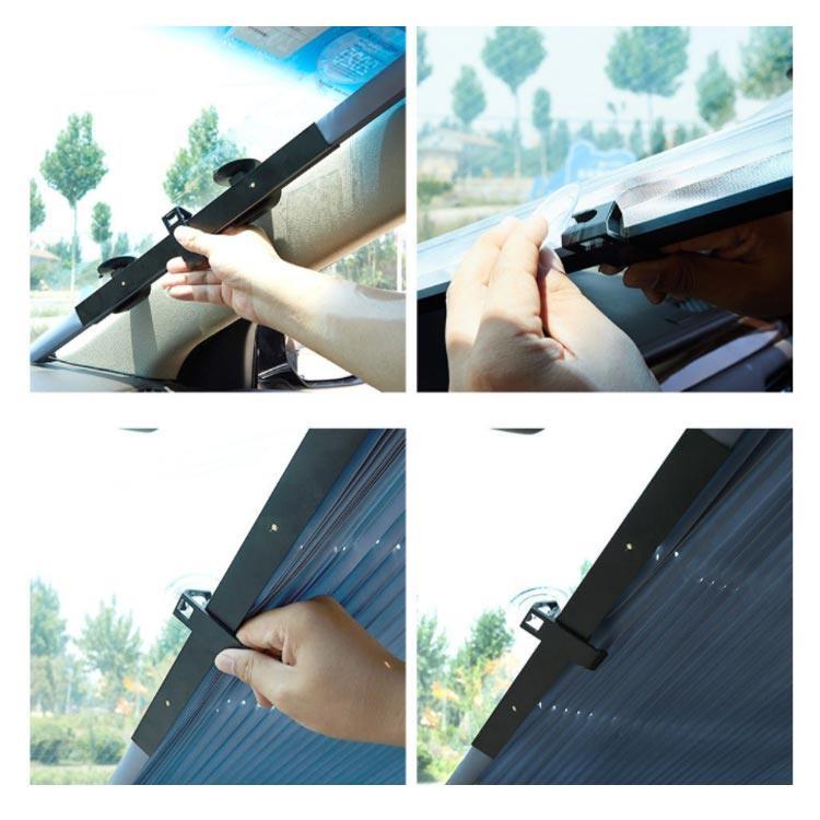 Car shade, car front cover, automatic stretch, foldable, car sunshade, sunscreen, UV protection, car supplies, light blocking, heat insulation, suction cup, heat protection, no need to remove, convenient item