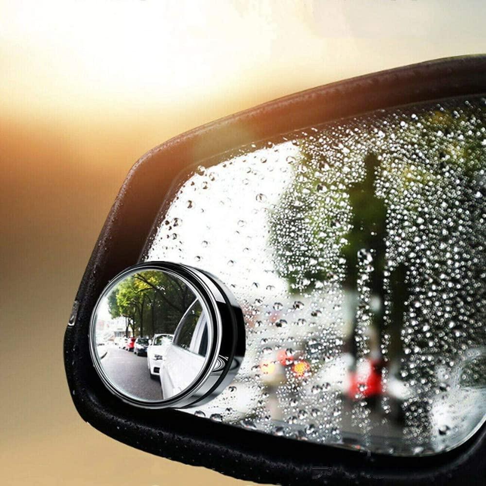 (Circular - Set of 4) Car blind spot mirror, 360 degree angle adjustment, wide field of view, eliminates blind spots, checks the rear, prevents accidents, easy to install, auxiliary mirror