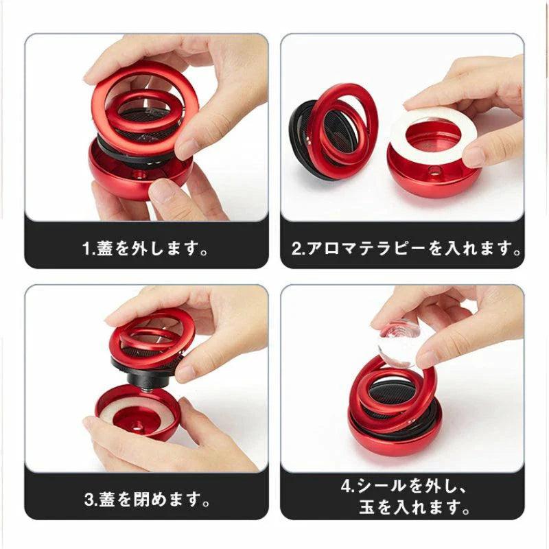 Car Aroma Diffuser Solar Energy Car Air Freshener Accessories Auto Rotating Solar Decoration
