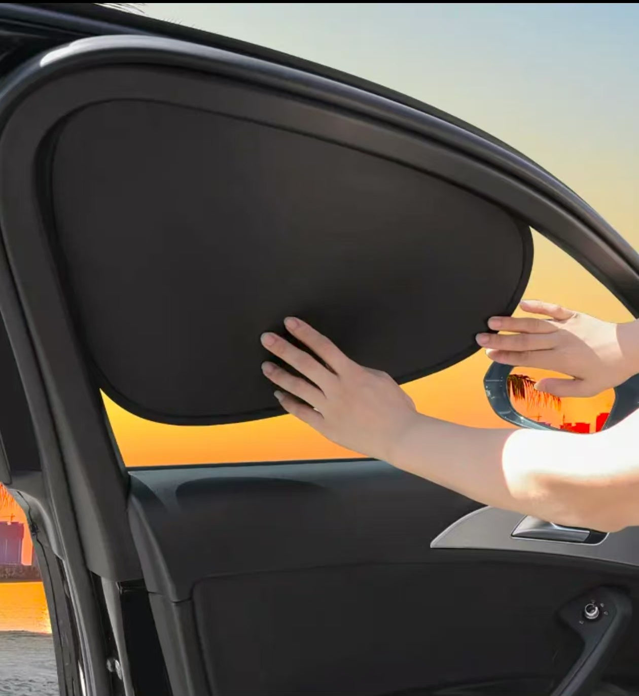 【車用サンシェード】サイドウィンドウ遮光カーテン UVカット 遮熱・目隠し対策 車内用日よけシェード 簡単取付けタイプ