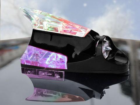 Shark fins rotate and light up with the power of the wind Colorful decorative lights Prevent car rear-end collisions