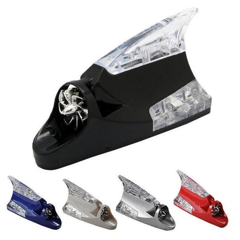 Shark fins rotate and light up with the power of the wind Colorful decorative lights Prevent car rear-end collisions