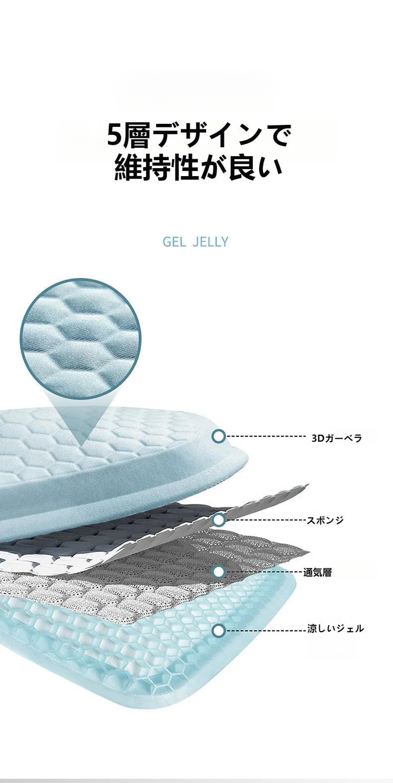 車の夏用ハニカムクッション｜多機能ジェルクッション・夏用・車用・通気性・クールパッド・オールシーズン対応・アイスパッド