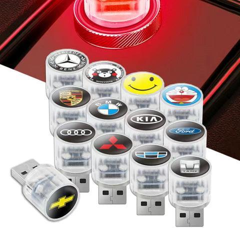 USB 飾り 自動車用ムードランプ LED レインボー 3個入 車用品