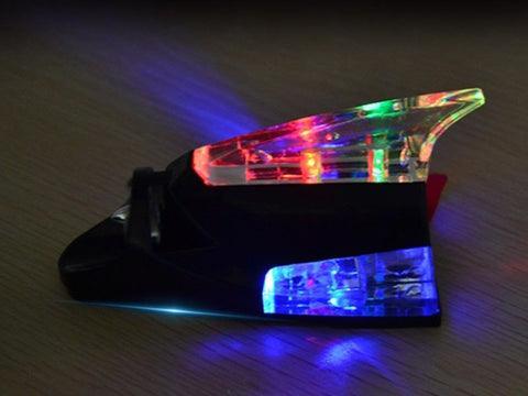 Shark fins rotate and light up with the power of the wind Colorful decorative lights Prevent car rear-end collisions