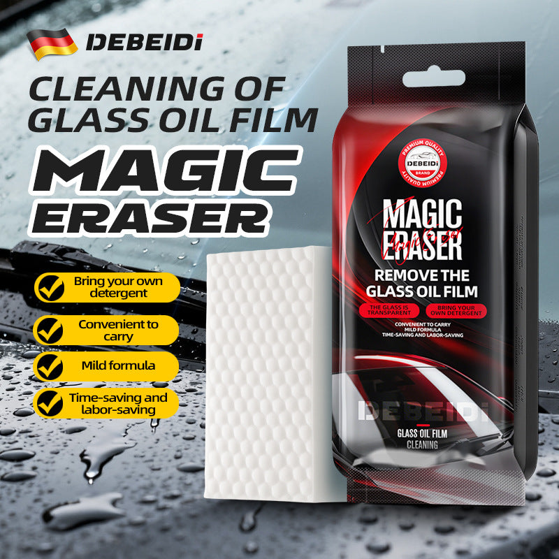 デベディ 車用ガラス油膜除去スポンジ 魔法のクリーナー 強力洗浄 自動洗剤付き ガラスクリーニング神器