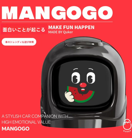ManGoGo 車載スマート表情ディスプレイ｜OBD連動 AI運転アラート・60種以上の表情・ダッシュボードマスコット